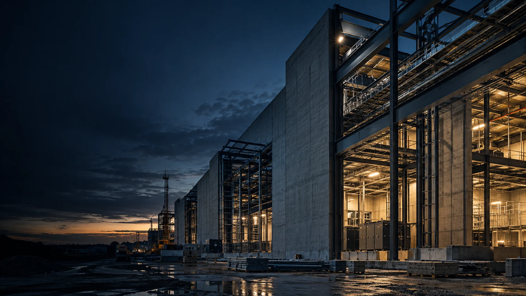 Conceptual visualization of a structure under construction